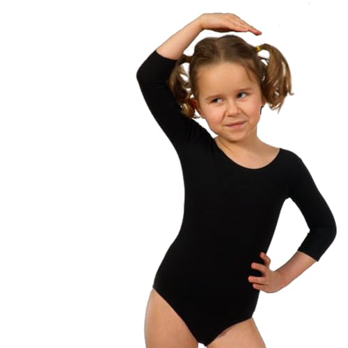 Shepa Mädchen Kinder 3/4 Arm Gymnastikanzug Ballettanzug 128 schwarz von Shepa