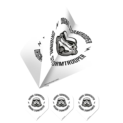 Shepperton Design Studios Original Stormtrooper Offiziell lizenzierte Dart-Flights, Standard Nr. 2, 100 Mikron, weißer Stormtrooper-Helm, 1 Set mit 3 Flights (F4152) von Shepperton Design Studios
