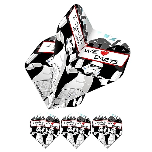 Shepperton Design Studios Original Stormtrooper Offiziell lizenzierte Dart-Flights, Standard-Nr. 2-Form, 100 Mikron, We Love Darts, 1 Set mit 3 Flights (F4160) von Shepperton Design Studios