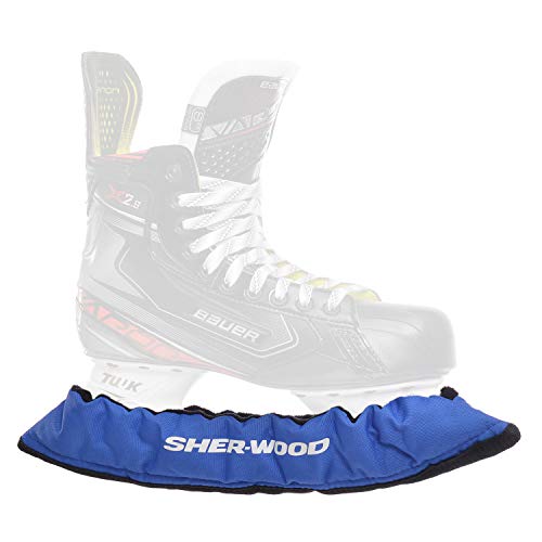 SHER-WOOD Junior Pro elastische Kufenstrümpfe für Kinder Eishockey-& Schlittschuhe, 2 Stück, blau, One Size von Sherwood