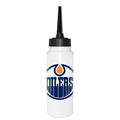Sherwood NHL Trinkflasche 1000 ml, Edmonton Oilers, Eishockey Trinkflasche, Sportflasche mit NHL Club Logo, biegsamer Silikon-Trinkhalm von Sherwood