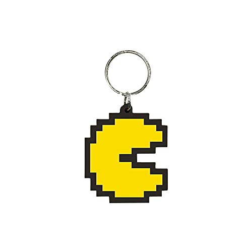 Pac-Man Schlüsselanhänger aus Gummi, Reißverschluss oder Rucksack-Anhänger (Pixel-Design) – Offizielles Merchandise-Produkt, multi, Einheitsgröße, Klassisch von Pyramid International