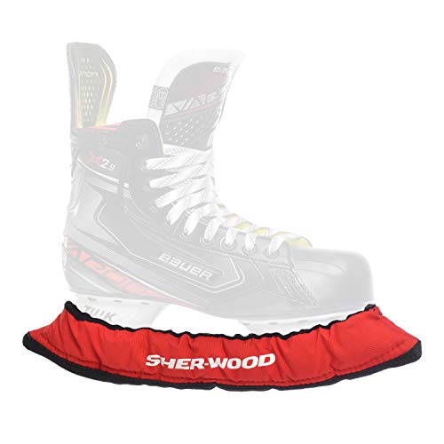 Sherwood Unisex SHER WOOD Junior Pro Eishockey elastische Kufenstr mpfe f r KInder Eishockey Schlittschuhe 2, rot, Einheitsgröße EU von Sherwood