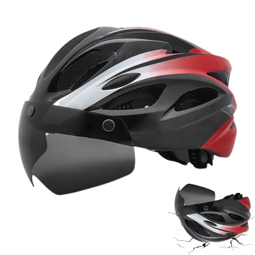 Shichangda Reithelme,Mountainbike-Helme,Rennradhelme mit wiederaufladbarem Rücklicht | Atmungsaktive Fahrradhelme mit Magnetbrille, verstellbare Fahrradhelme, Fahrradhelme für Erwachsene von Shichangda