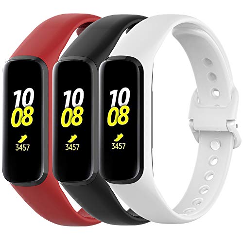 Shieranlee (3-Pack Armbänder kompatibel mit Samsung Galaxy fit 2 SM-R220 Armband, weiches Silikon, Sport-Ersatzarmband für Galaxy fit 2 SM-R220 Fitness Tracker von Shieranlee