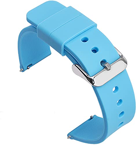 Shieranlee 22mm Silikon Uhrenarmband mit Edelstahl Silberne Schnalle für Galaxy Watch 3 45mm/Galaxy Watch 46mm/Gear S3 Frontier/Classic/Moto 360 2nd Gen 46mm/Huawei Watch GT 2/Ticwatch Pro von Shieranlee