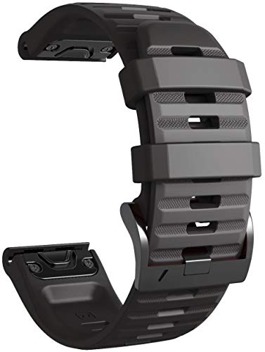 Shieranlee Fenix 5 Sportuhr Armband - Silikon Sportarmband Uhr Armband Ersatzarmband mit Werkzeug für Garmin Fenix 5/Fenix 5 Plus/Fenix 6/Fenix 6 Pro/Fenix 7/Fenix 7 Solar/Fenix 7 Sapphire Solar von Shieranlee