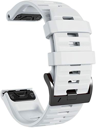 Shieranlee Fenix 6X Armband,Fenix 6X Pro/Fenix 5X /Fenix 5X Plus/Fenix 7X/Fenix 7X Solar/Fenix 7X Sapphire Solar/Fenix 3 /Fenix 3 HR, 26mm Breite Silikon Estrazarmband Quick Release Uhrenbänder von Shieranlee