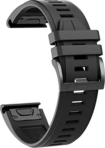 Shieranlee Fenix 6X Armband,Fenix 6X Pro/Fenix 5X /Fenix 5X Plus/Fenix 7X/Fenix 7X Solar/Fenix 7X Sapphire Solar/Fenix 3 /Fenix 3 HR, 26mm Breite Silikon Estrazarmband Quick Release Uhrenbänder von Shieranlee