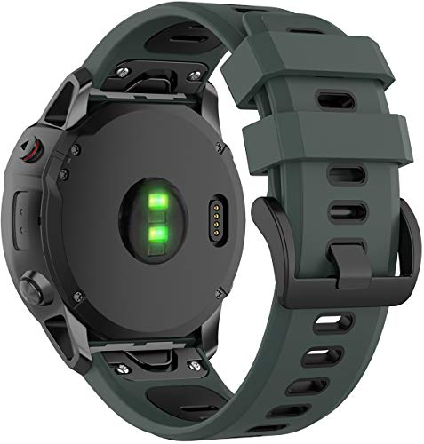 Shieranlee Fenix 6X Armband,Fenix 6X Pro/Fenix 5X /Fenix 5X Plus/Fenix 7X/Fenix 7X Solar/Fenix 7X Sapphire Solar/Fenix 3 /Fenix 3 HR, 26mm Breite Silikon Estrazarmband Quick Release Uhrenbänder von Shieranlee
