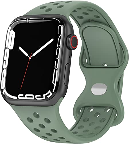 Shieranlee Kompatibel mit Apple Watch Strap 38mm 40mm 41mm, Silikon-Sportband-Ersatzband Kompatibel mit Apple Watch Ultra, iWatch Series 8 7 6 SE 5 4 3 2 1 von Shieranlee