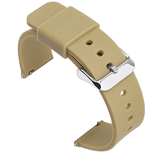 Shieranlee Silicone 14MM Silikon Uhrenarmband mit Edelstahl Silberne Schnalle, Schnellverschluss von Shieranlee