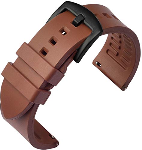 Shieranlee Sportuhrarmband, FKM Fluor Rubber Quick Release Uhrenarmband Ersatzarmband für Sportuhren 19mm 20mm 21mm 22mm 24mm for Men Women von Shieranlee