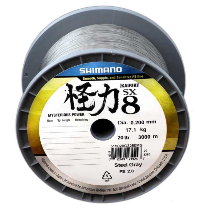 Shimano Fishing Kairiki 8 Braided Line 3000 M Grau 0.315 mm von Shimano Fishing