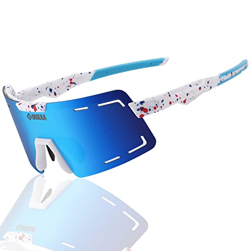 Sonnenbrille Fahrradbrille für Herren Damen UV 400 Schutz Schutzbrille MTB Sportbrille für Outdoorsport Radfahren Fahren Laufen Golf Baseball von Shinehalo
