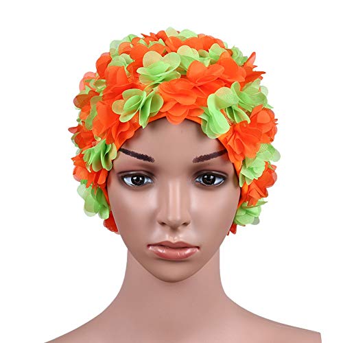 Schwimmen-Hut-Kappen-Blumen-Blumenblatt, das handgemachte Frauen-beiläufige Wassersport-Schwimmen-Hut näht von Shiningbaby