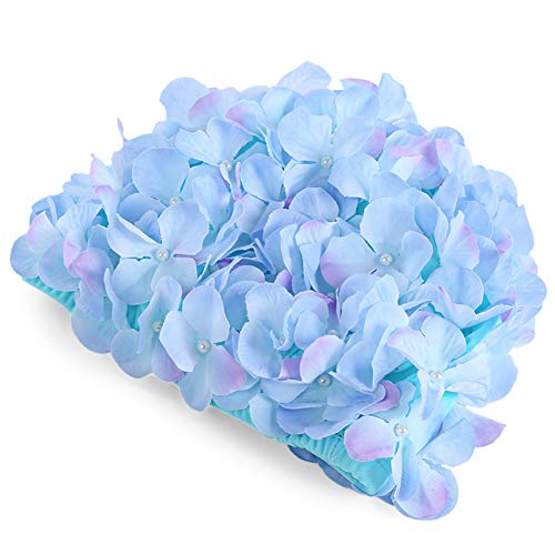 Shiningbaby Badekappe für Mädchen, 3D Blütenblatt Retro Style Badekappen von Shiningbaby