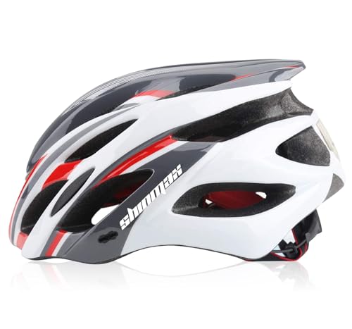 Fahrradhelm Herren,Shinmax Fahrradhelm Damen mit Licht Fahrradhelm mit Visier Abnehmbar Helm Fahrrad Superleicht Einstellbare MTB Helm Herren Erwachsenen Rennrad Helm 57-62CM von Shinmax