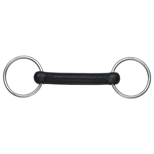 Shires Flexible Rubber Mouth Snaffle Bit 6 inch Silver Black von Shires