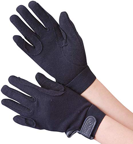 Shires Kinder Handschuhe aus Baumwolle, Granulat, Unisex Damen Herren, S-GR-880, schwarz/schwarz, M - 4-5 años von Shires