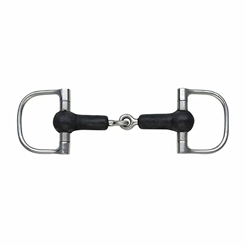 Shires Rubber Covered Jointed Dee Snaffle Bit 5 1/2 inch Silver Black von Shires