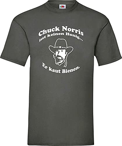 Chuck Norris isst keinen Honig… Er kaut Bienen. Kult T-Shirt,Größe L,Zink von Shirt-Instyle