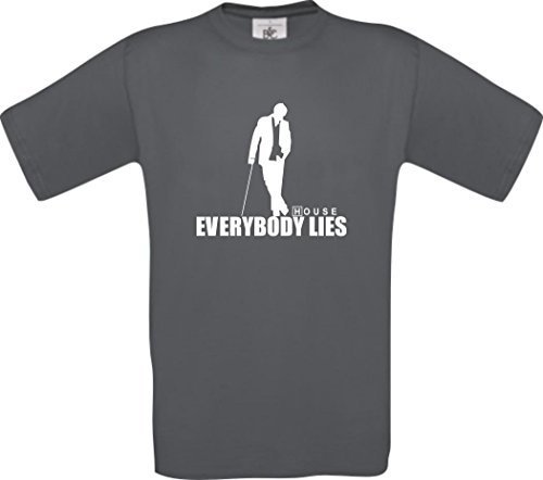 Dr House Everybody Lies Kult T-Shirt S-XXL, Grau, XXL von Shirt-Instyle