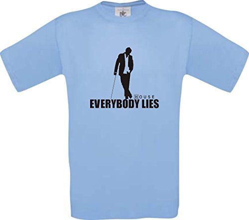 Dr House Everybody Lies Kult T-Shirt S-XXL, Hellblau, L von Shirt-Instyle