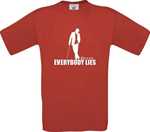 Dr House Everybody Lies Kult T-Shirt S-XXL, Rot, M von Shirt-Instyle