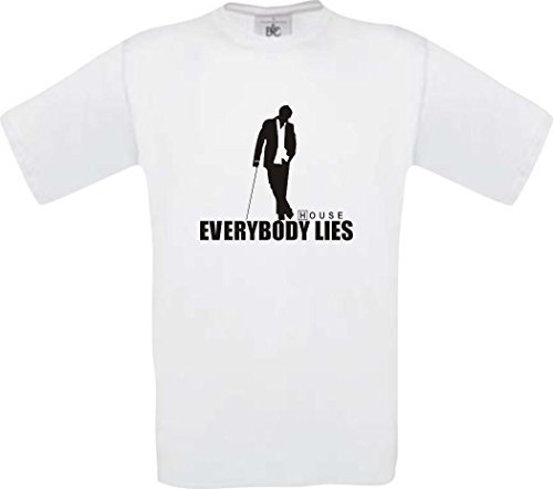 Dr House Everybody Lies Kult T-Shirt S-XXL, Weiß, L von Shirt-Instyle