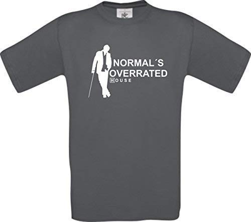 Dr House Normal´s Overrated Kult T-Shirt S-XXL, Grau, M von Shirt-Instyle