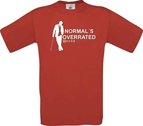 Dr House Normal´s Overrated Kult T-Shirt S-XXL, Rot, M von Shirt-Instyle