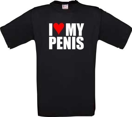 I Love My Penis Klassiker Fun T-Shirt S-XXL, Schwarz, L von Shirt-Instyle