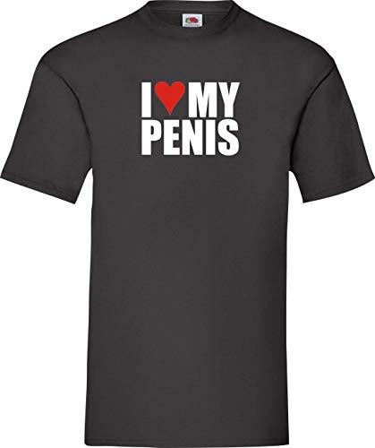 I Love My Penis Klassiker Fun T-Shirt S-XXL, Schwarz, M von Shirt-Instyle