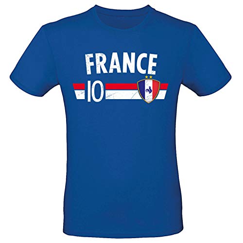 Shirt-Panda Fußball WM T-Shirt · Fan Artikel · Nummer 10 · Passend zur Weltmeisterschaft · Nationalmannschaft Länder Trikot Jersey für 2022 · Herren Damen Kinder · Frankreich France S von Shirt-Panda