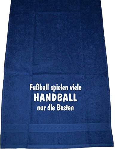 ShirtShop-Saar Fußball Spielen viele, Handball nur die Besten; Sport Handtuch, dunkelblau von ShirtShop-Saar