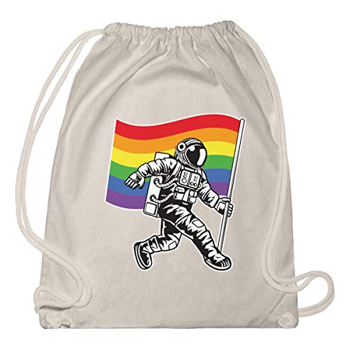 Shirtgeil Stoffbeutel LGBTQ Gay Pride Rainbow - NASA LGBT Flagge Turnbeutel & Gym Bag One Size Natur von Shirtgeil