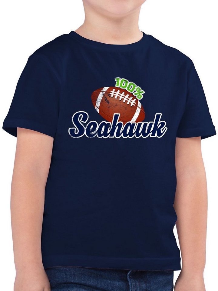 Shirtracer T-Shirt 100% Seahawk - Kinder Sport Kleidung - Jungen Kinder T-Shirt tshirt jungen 3 jahre 104 - football t shirt von Shirtracer