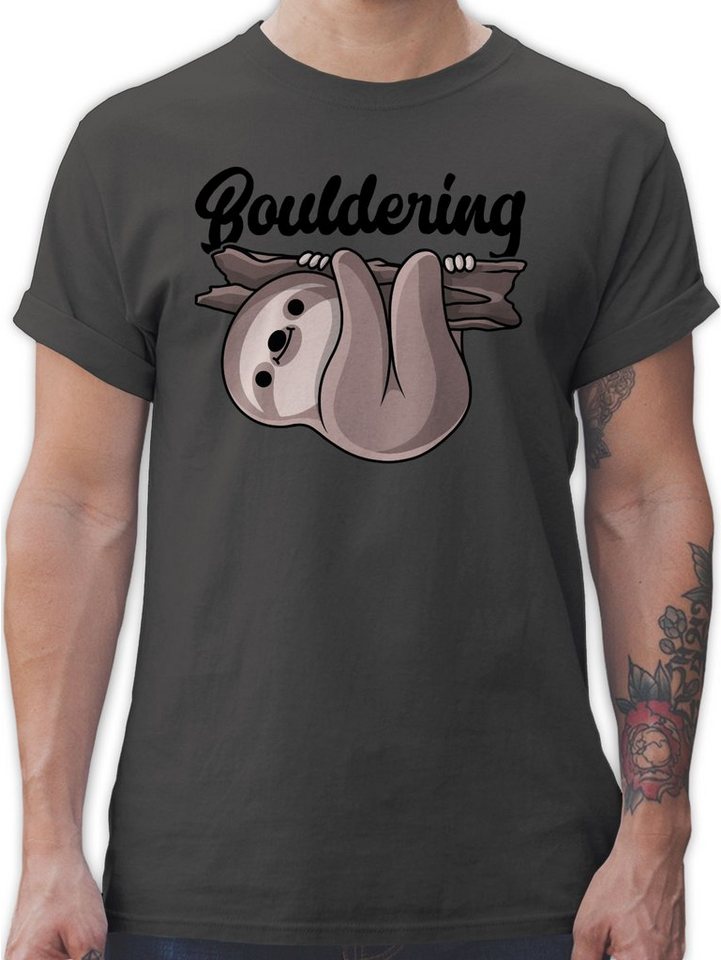 Shirtracer T-Shirt »Bouldering mit Faultier - schwarz - Sport Zubehör - Herren Premium T-Shirt« tshirt klettern - t-shirt mit spruch für männer - t shirt faultier von Shirtracer