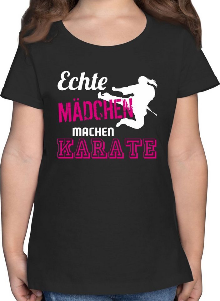 Shirtracer T-Shirt Echte Mädchen machen Karate Kinder Sport Kleidung von Shirtracer