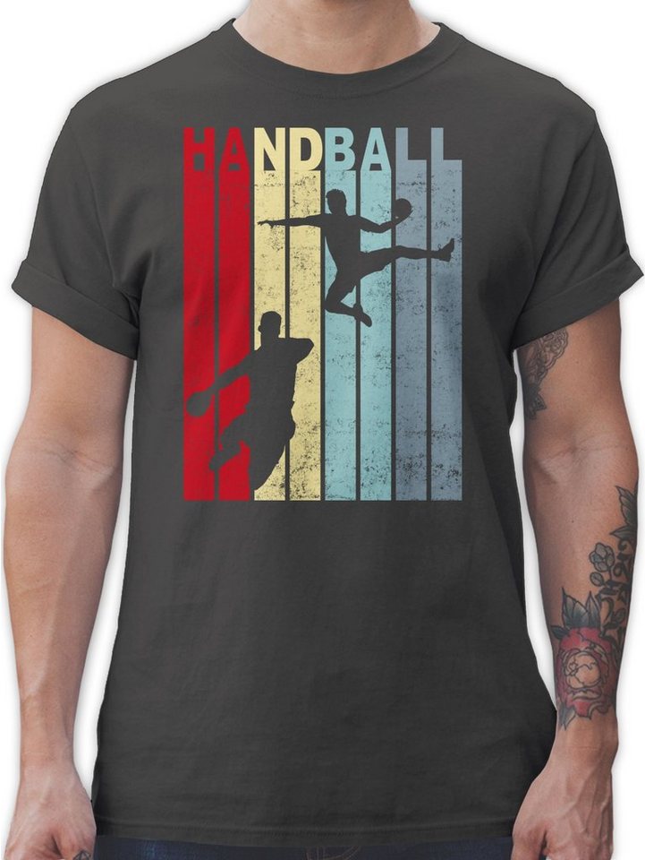 Shirtracer T-Shirt »Handballspieler Vintage - Handball WM 2023 Trikot Ersatz - Herren Premium T-Shirt« handball tshirt - t-shirt herren sprüche - em t shirt von Shirtracer