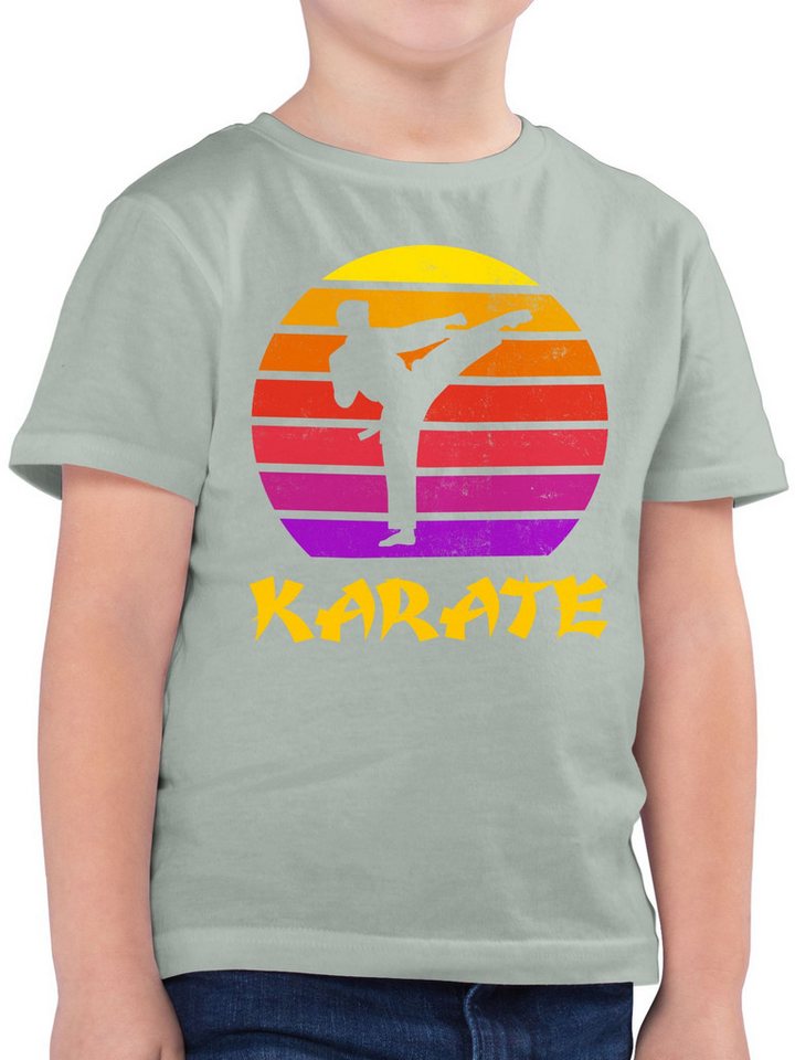 Shirtracer T-Shirt Karate Retro Sonne (1-tlg) Kinder Sport Kleidung von Shirtracer