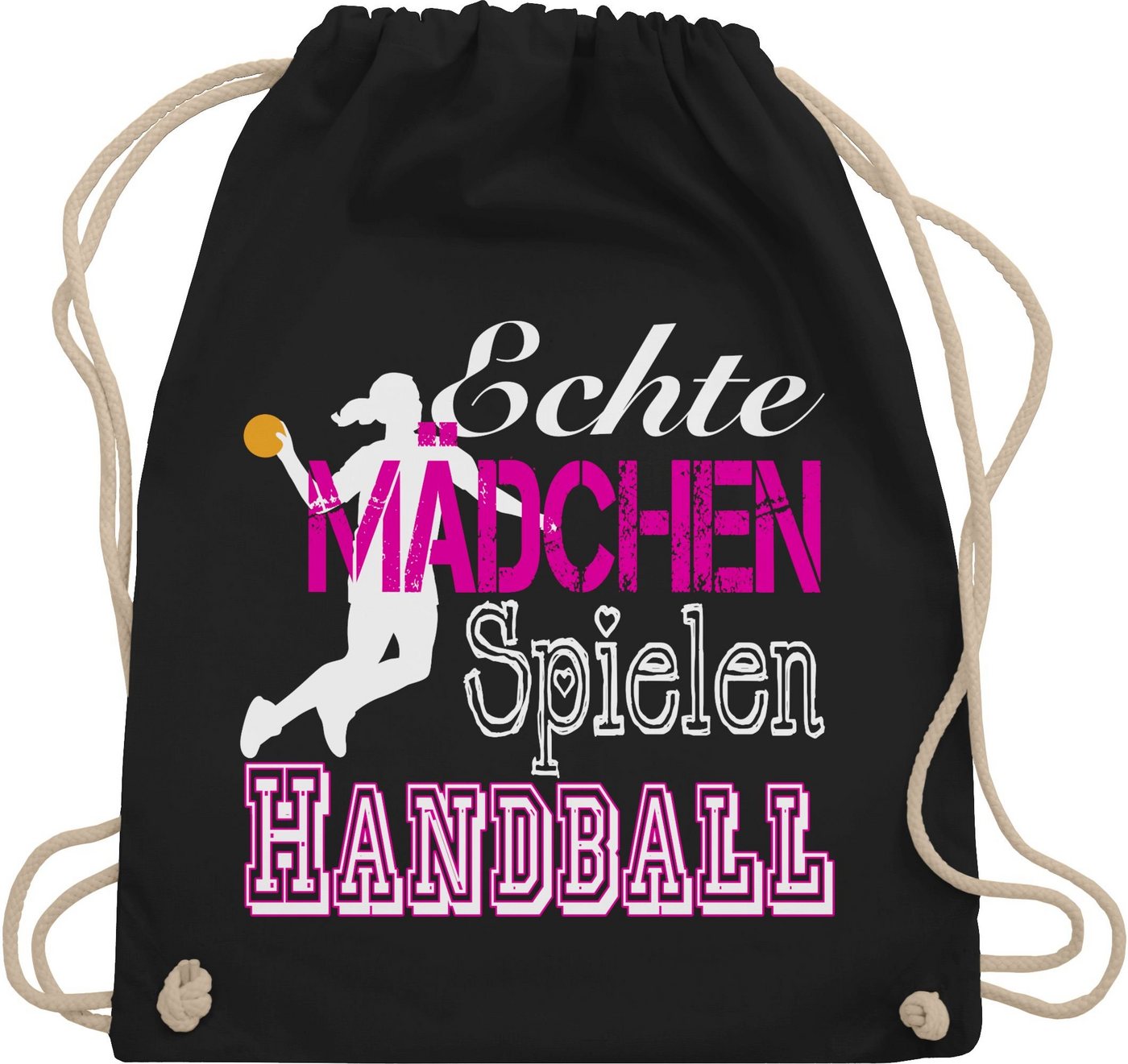 Shirtracer Turnbeutel Echte Mädchen Spielen Handball weiß, Handball WM 2023 Trikot Ersatz von Shirtracer
