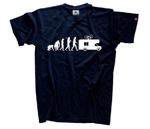 Shirtzshop Erwachsene T-Shirt Original Evolution Caravan Camper, Navy, XXL, ss-shop-ev2_carav-t von Shirtzshop