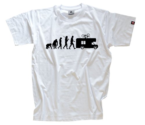 Shirtzshop Erwachsene T-Shirt Original Evolution Caravan Camper, Weiß, L, ss-Shop-ev2_carav-t von Shirtzshop