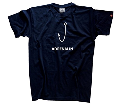 Shirtzshop Herren Adrenalin-Angelhaken Angler Angel T-Shirt, Navy, XXXL von Shirtzshop