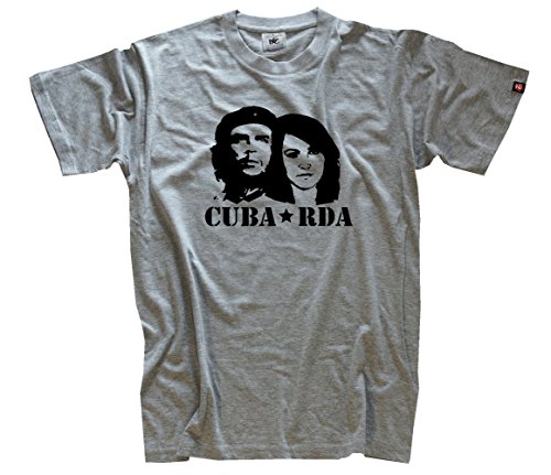 Shirtzshop Herren Cuba-RDA Che Guevara Tamara Bunke DDR T-Shirt, Grau, XXXL von Shirtzshop