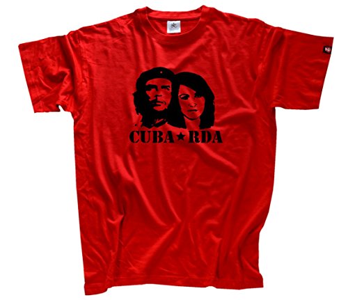Shirtzshop Herren Cuba-RDA Che Guevara Tamara Bunke DDR T-Shirt, Rot, XL von Shirtzshop