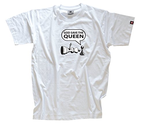 Shirtzshop Herren God Save The Queen-Schach T-Shirt Weiss M von Shirtzshop