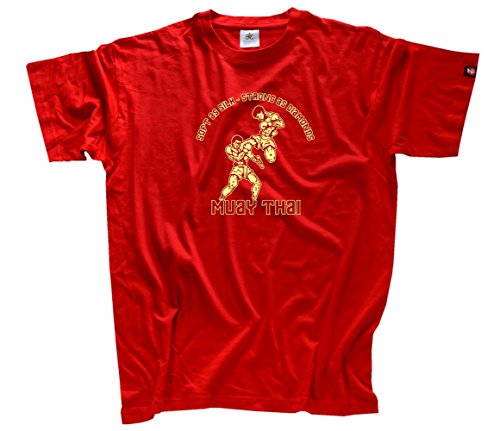 Shirtzshop Herren Muay Thai-Soft Silk-Strong as Diamonds T-Shirt, Rot, M von Shirtzshop